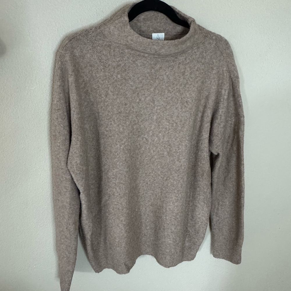 Joie Taupe Mock Neck Knit Sweater Size M
